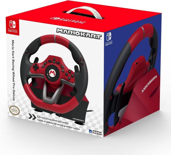 Hori Volante de Corrida Pro Deluxe Mario Kart Para Nintendo Switch e PC