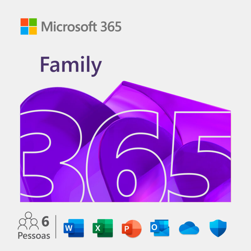 Microsoft Office 365 Family - Assinatura de 12 Meses para até 6 Usuários