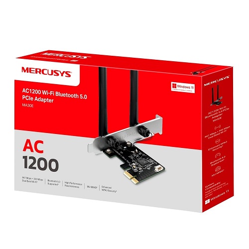 Mercusys Adaptador Wi-Fi PCIE AC1200 Bluetooth 5.0 MA30E