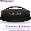 Boombox Aiwa Ligths Plus Preta 200w Bluetooth Portátil