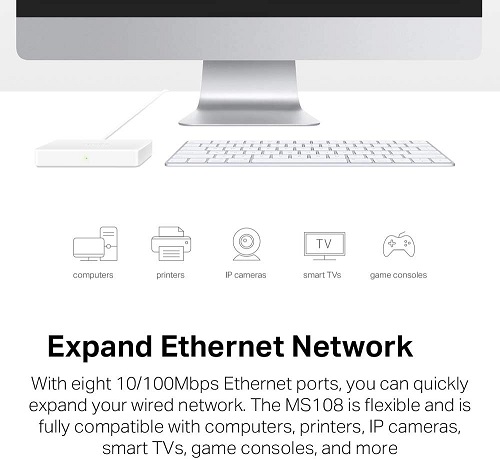 Mercusys Switch de Mesa 8 Portas 10/100Mbps MS108