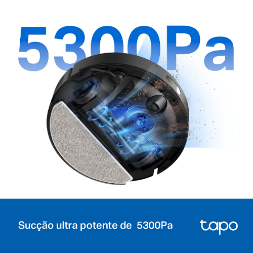 TP-LINK Robo Aspirador de Pó e MOP Tapo TV30 Max Preto