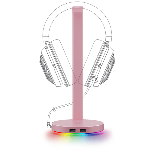 RAZER Base Station Chroma RGB USB Hub Headset Rosa