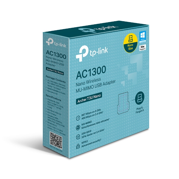 TP-LINK Adaptador USB MU-MINO Wireless ARCHER T3U NANO AC1300