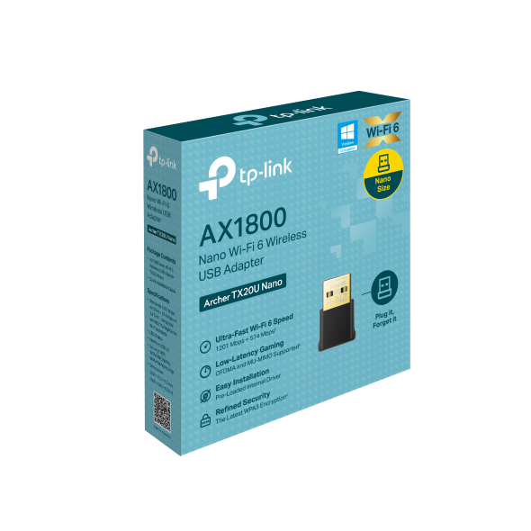 TP-LINK ADAPTADOR NANO USB WI-FI 6 WIRELESS ARCHER TX20U NANO