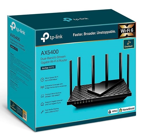 TP-Link Roteador Gigabit Dual Band AX5400 Archer AX72