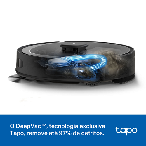 TP-LINK Robo Aspirador de Pó e MOP Tapo TV30 Max Preto