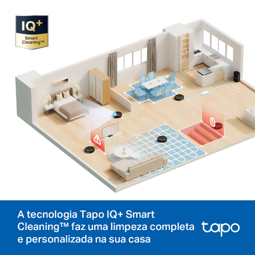 TP-LINK Robo Aspirador de Pó e MOP Tapo TV30 Max Preto