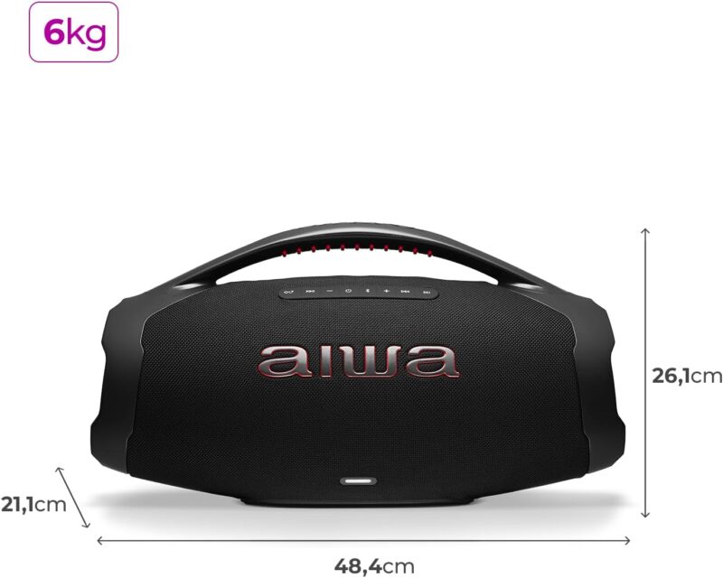 Boombox Aiwa Ligths Plus Preta 200w Bluetooth Portátil