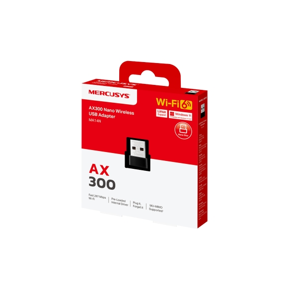Mercusys Adaptador Usb AX300 Nano Wireless MA14N