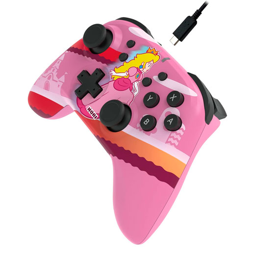 Controle Sem Fio Horipad Princesa Peach para Nintendo Switch 1 e 2