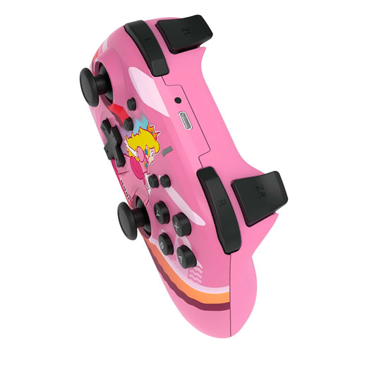 Controle Sem Fio Horipad Princesa Peach para Nintendo Switch 1 e 2