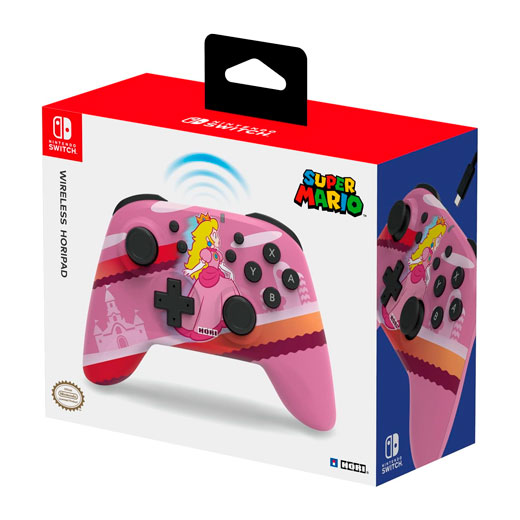 Controle Sem Fio Horipad Princesa Peach para Nintendo Switch 1 e 2