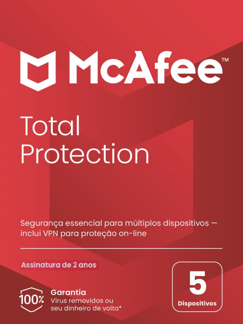 Mcafee Total Protection para 5 Dispositivos Assinatura 2 Ano