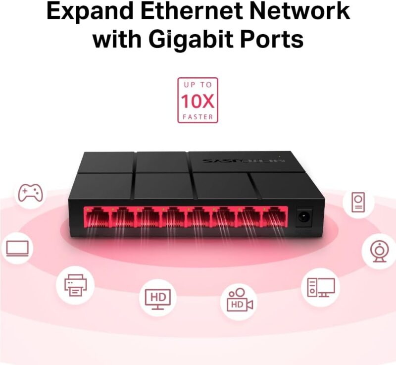 Tp-Link Mercusys Switch de Mesa 8-Portas 10/100 MS108G