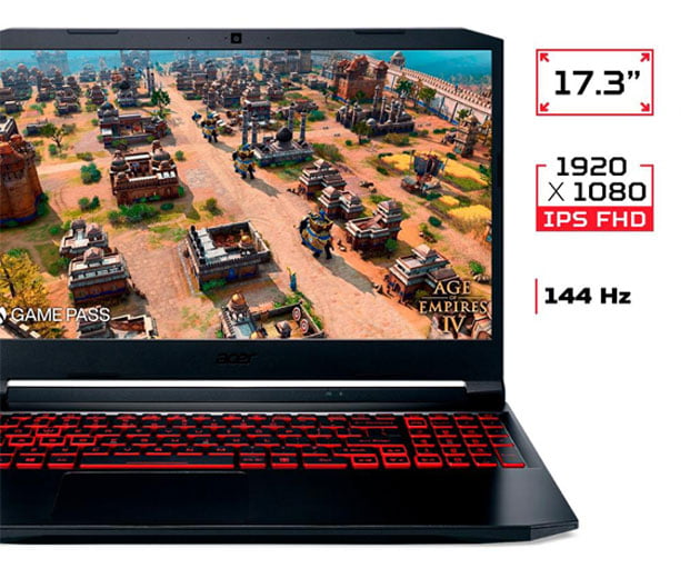 Acer Notebook Gamer Nitro 5 Intel Core i5 Windows 11 Home 8GB 512GB ssd gtx 1650 17.3'