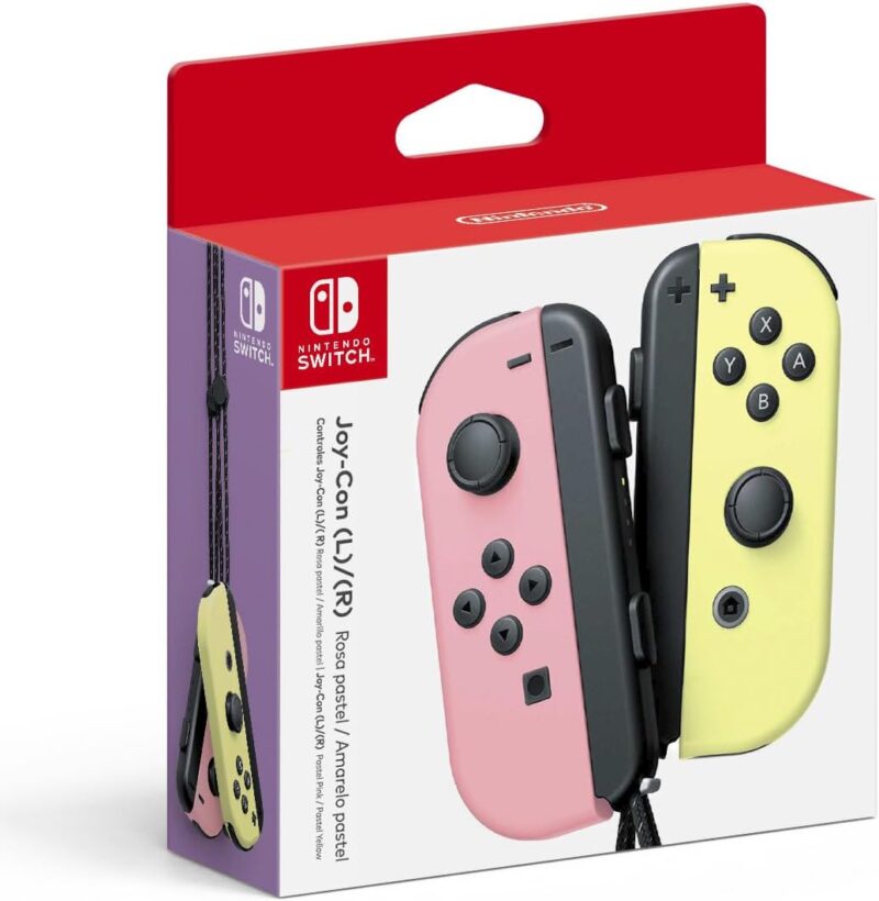 Controle Nintendo Switch, Joy-Con Rosa e Amarelo