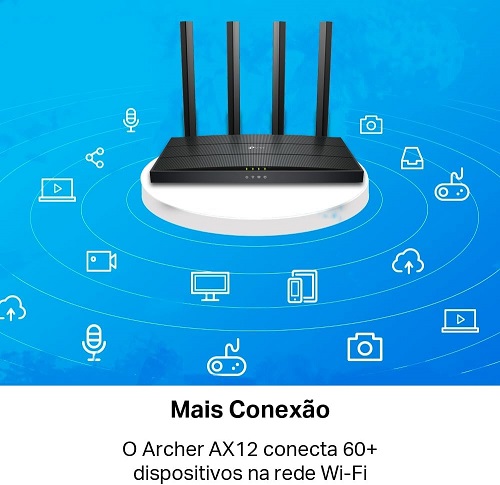 TP-LINK Roteador Wi-Fi 6 Gigabit Dual Band AX1500 Archer AX12