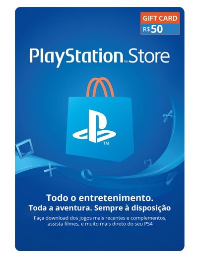 Cartão Presente PSN BR – R$ 50 / R$ 60 / R$ 70 / R$ 100 / R$ 250