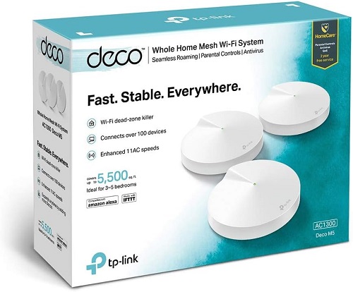 Tp-link Roteador Deco M5 AC1300 Wi-fi + McAfee Total Protection para 10 Dispositivos
