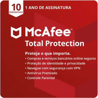 Mcafee Total Protection para 10 Dispositivos Assinatura 1 Ano