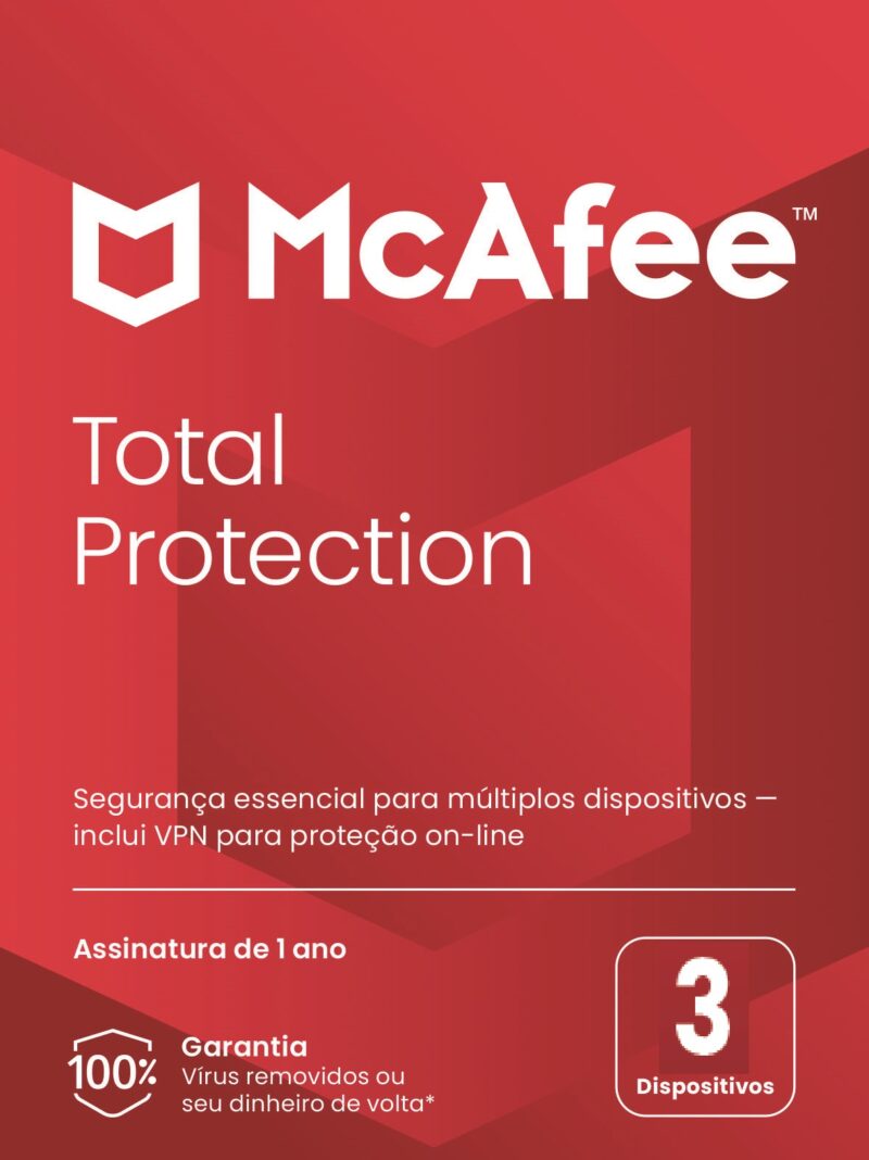 Mcafee Total Protection para 3 Dispositivos Assinatura 1 Ano