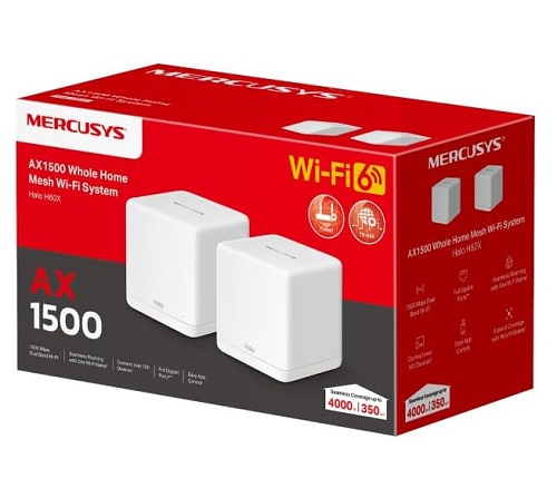 Mercusys Roteador Mesh Wifi 6 HALO H60X AX1500 Gigabit Dual Band 2 unidades
