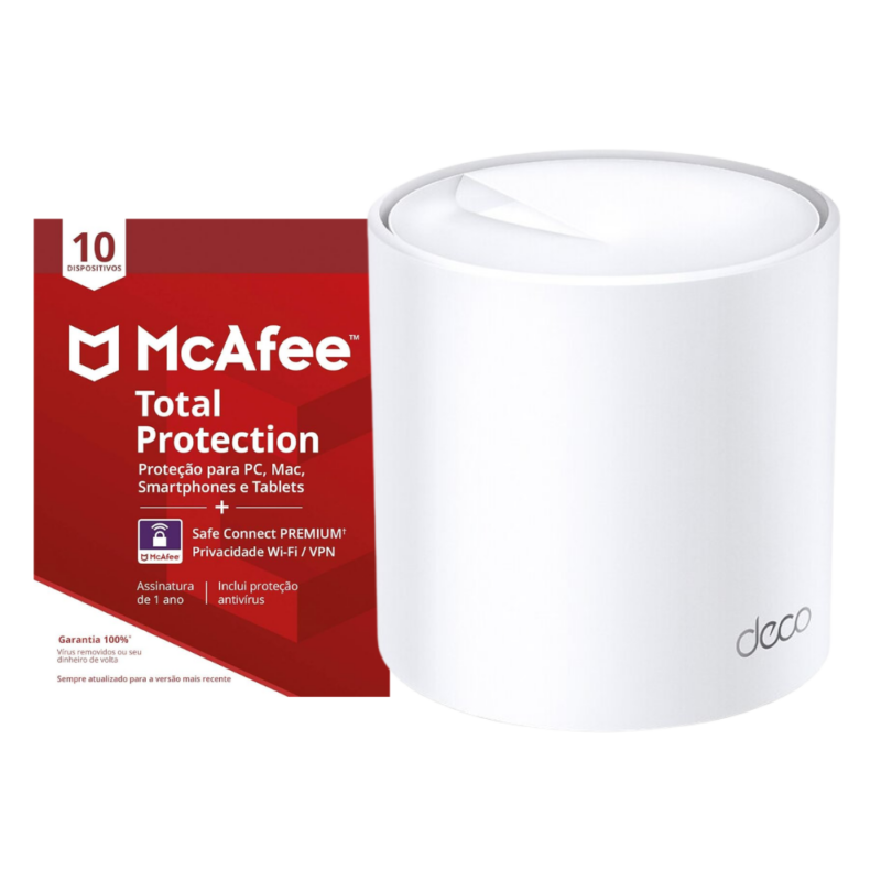 Tp-link Roteador Deco X10 Ax1500 com 2 Unidades + McAfee Total Protection para 10 Dispositivos