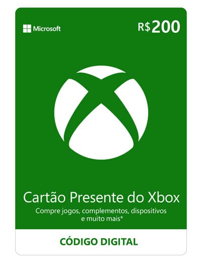 Cartão Presente Xbox Live BR - R$ 50 / R$ 60 / R$ 100 / R$ 200