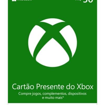 Cartão Presente Xbox Live BR - R$ 50 / R$ 60 / R$ 100 / R$ 200
