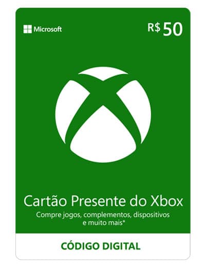 Cartão Presente Xbox Live BR - R$ 50 / R$ 60 / R$ 100 / R$ 200