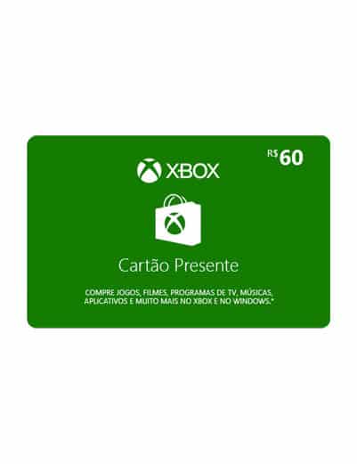 Cartão Presente Xbox Live BR - R$ 50 / R$ 60 / R$ 100 / R$ 200