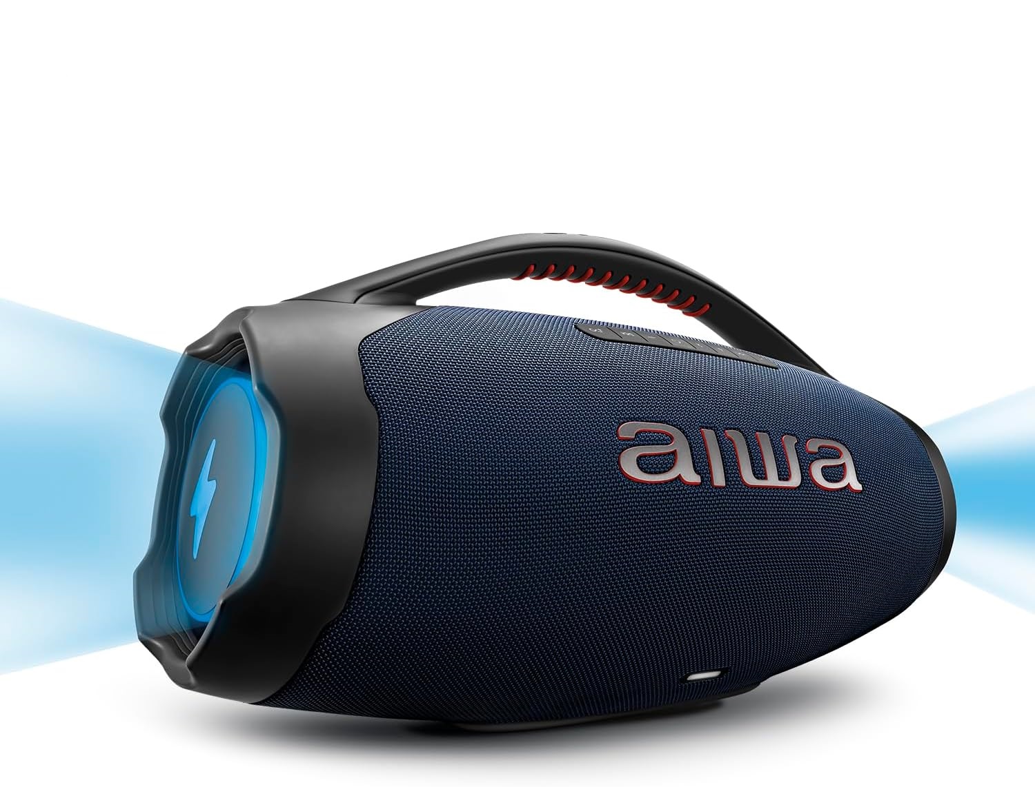 Boombox Aiwa Ligths Plus Azul 200w Bluetooth Portátil