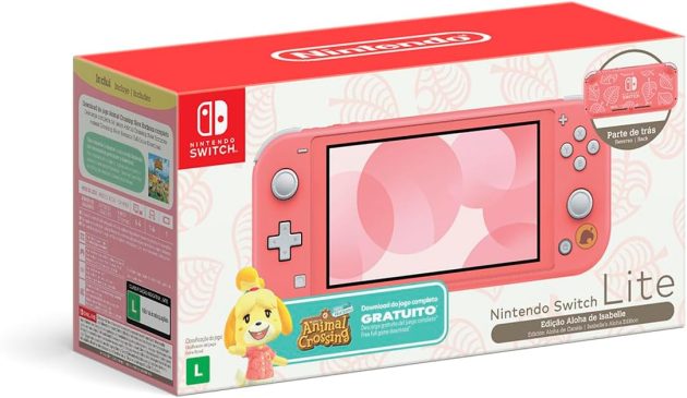 Nintendo Switch Lite Coral Com Animal Crossing