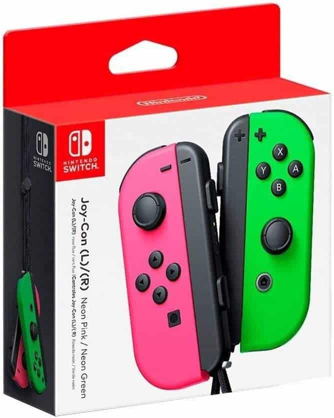 Controle Nintendo Joy con Rosa e Verde