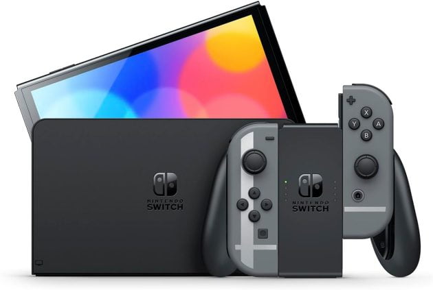 Console Nintendo Switch Oled Cinza + Jogo Super Smash Bros Ultimate Digital
